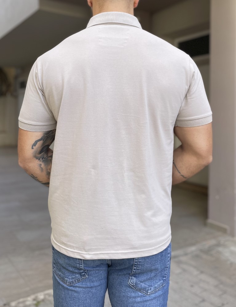 Everbest ανδρική γκρι πικέ Polo μπλούζα Plus Size 252832G φωτογραφία